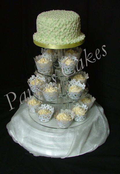 spring cupcake tower wedding cake